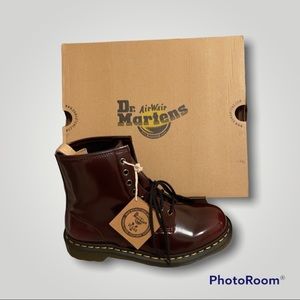 Dr. Martens, Vegan 1460 Lace Up Boots in Cherry Red